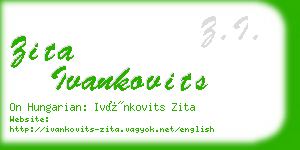 zita ivankovits business card